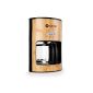 Klarstein Bamboo Garden Design coffee from bamboo wood (1080W, 1.25L - 10-12 cups, timer) brown