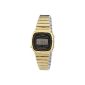 Casio - Vintage - LA670WEGA-1EF - Ladies Watch - Quartz Digital - Black Dial - Gold Bracelet (Watch)