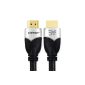 Premium High Speed ​​Cable Cablesson 2m (2 meters) HDMI to HDMI with Ethernet - (latest version 1.4a / 2.0, 21Gdps).  Supports 1.4 1.3 1.3c 1.3b 1080P FULL HD 2160p 4K2K LCD for Sony Plasma and LED screens, PS4, Xbox One, PC, Canalsat HD, Orange TV Live HD box, HD Bein, Orange TV box HD Freebox HD, SFR TV Box HD, HD Bbox, Nintendo Wii U, UHD and also supports 3D TVs (Electronics)