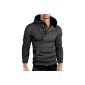 Grin & Bear slim fit Halfzip Jacket Hooded Pullover Hoodie Sweatshirt, GEC401 (Textiles)