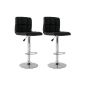 HinHocker® - 2x upholstered bar chair, bar stool, black