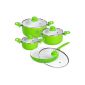 TecTake® 8-piece ceramic pot with glass lid Set green (household goods)