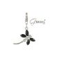 Charms Silver Plated Dragonfly Black for bracelet (jewelry)