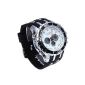 FACILLA® Digital LED Watch Silicone Bracelet Black Chrono Alarm Dater Bijou Homme Sport (Watch)