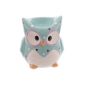 Owls egg cup made of ceramic, turquoise, set of 2, in (optional)