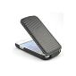 OttaCase Carbon Leather Flip Cover Case Shell Cover Case Cover For Samsung Galaxy Trend S7390 S7392 Black Lite + 1 gift (Wireless Phone Accessory)