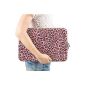 Plemo Stain Leopard Canvas Fabric Laptop Sleeve / 11 to 11.6 inch MacBook Air, Pink (Personal Computers)