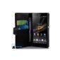 Cadorabo!  Sony Xperia Z (1st generation) Leather Cover book style in black (Electronics)