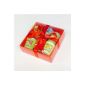 Set of 6 scented candles (including peach, mango) colored Yankee Candle - Wrapped in a gift box with a red ribbon