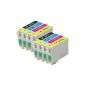 Set of 2x compatible printer ink cartridges - black / cyan / magenta / yellow to replace T0556 (8 inks) for use in Epson Stylus Photo R240, R245, RX420, RX425, RX520 (Contains: T0551, T0552, T0553, T0554 ) (office supplies)