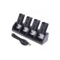 Anself Charger Dock Station for Wii 2800mAh Rechargeable batteries 4 for the Wii Remote (Toy)