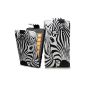 Master Accessory Leather Flip Case Nokia Lumia 625 Design Zebra Face Black / White (Accessory)