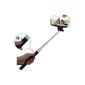 Ipow® Selfie Stick Bluetooth iPhone6 ​​/ 5s / 5c / 4s / 4 Mobile Cell Phone Samsung Galaxy self-portable wireless Selfie Portable Stick Selfie monopod pole stick with media other phone (android ≥3.0) (Black) (Electronics)