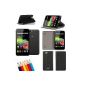 Wiko case Rainbow black Luxury Ultra Slim Leather Style with stand - Flip Cover Case Folio protective shell smartphone Wiko Black Rainbow - Accessories XEPTIO cover: Exceptional box!  (Electronic devices)