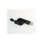NFE² Compact Retractable USB Data Cable - 80cm - for Nokia 7230 (Electronics)