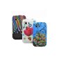 zkiosk 3 Stars in 1 Case Set Samsung Galaxy Young S5360 Design Selection 3 Cases Silicone Case Mobile Hard Case with butterflies flowers hearts blue black (Electronics)