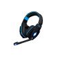 Foxnovo EACH Stereo Gaming Headset G4000 headband Earphone with MIC lunimeux lights but control to PC Gamer (Black + Blue) (Electronics)