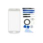 SAMSUNG GALAXY S4 i9195 i9190 MINI WINDOW SCREEN WITH EXTERNAL WHITE KIT REPLACEMENT PARTS WITH 12: 1 GLASS REPLACEMENT SAMSUMG GALAXY S4 MINI i9195 i9190 / 1 PINCETTE / 1 ROLL TAPE DOUBLE-SIDED 2 MM / TOOL KIT 1/1 MICROFIBRE CLEANING CLOTH / WIRE.  (Electronic appliances)