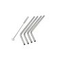 COLOR® MIU (Set of 4) Straw bent stainless steel reusable washable healthy infinite Comes with a very supple brush to clean the inside permetant straws (Kitchen)