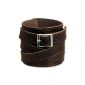 SilberDream Leather Bracelet fixing stainless steel brown color Size 17cm bracelet for men since LA1302B (Jewelry)