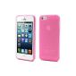 SlimShell rigid silicone semi matt for iPhone 5 / 5S with integrated anti dust caps (Pink) (Electronics)