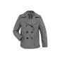 Navy pea coat Navy winter coat jacket (Textiles)