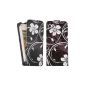 kwmobile® chic leather case for Apple iPhone 4 / 4S with magnetic closure practice.  Several flowers pattern looks available (Wireless Phone Accessory)