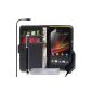 Sony Xperia M Bag Black PU Leather Wallet Case with stylus pen and car charger (Accessories)