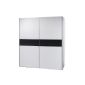 BEGA 58-301-25 Victor 2 Sliding door wardrobe white, black cummerbund, circa 170 x 195 x 63 cm (household goods)
