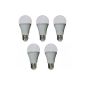 Set of 5 V-TAC zone E27 LED bulb lamp 12W A60 ø60x118 warm white 75W 1055Lm Replaces 200 ° viewing angle