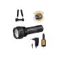 LiteXpress WORKX 504 black rechargeable aluminum flashlight, 7 high-power LED up to 700 lumens (household goods)
