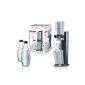 SodaStream Soda Crystal Mega Pack (with 1 x CO2 cylinders 60L and 3 x 0.6L glass carafes), titanium silver (household goods)