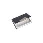 Sigel VZ131 Business Card Case, silver, black, aluminum / leather look, for up to 20 cards (max. 90x58 mm) (Office supplies & stationery)