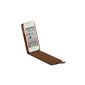 Veritable PREMIUM Leather iPhone 4 Case flip cover case for Apple iPhone 4 4G 4S, Brown color (Clothing)