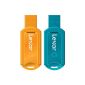 Lexar JumpDrive USB 2.0 8GB Flash Drive (pack of 2) Orange / Turquoise LJDV20-8GBABEU2 (Accessory)