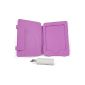 DURAGADGET Cover Book Type - custom made - for the Amazon Kindle eReader, purple + USB Premium EU / DE charging plug