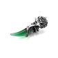 MunkiMix Stainless Steel Crystal Pendant Necklace Silver Green Tooth Tribal Wolf Man, chain 58cm (Jewelry)
