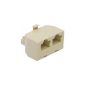 Pack CABLING® - female adapter with RJ45 plug and RJ45 plug socket x2, ivory + 1 CAT5 network cable 3 meters
