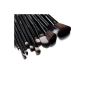 Black professional makeup brushes lot Glow 12 exquisite case kit (Others)
