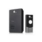 1byone® wireless doorbell kit, consisting of 1 x transmitter (bell push) 1 x Receiver (battery operated), Black