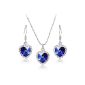 Parure Necklace and Earrings Titanic Heart of the Ocean - Cristal - Navy (Jewelry)