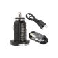 Car Charger Adapter Lighter Dual USB + sync data cable for Samsung Galaxy S4 i9500 S3 i9300 N7100 Note2 I8190 S7562, HTC X OME XL, Samsung TAB P3100 P3110 P7500 P5100 P5110 N8000 N8010 BC132 (Wireless Phone Accessory)