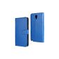 MOONCASE Case Leather Flip Case Wallet Protection Case Cover for Samsung Galaxy Note LTE N7505 3 Neo Blue (Wireless Phone Accessory)