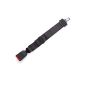 Safety belt extension: 25-60 cm Long - Black - ADJUSTABLE - Metallic Buckle 21.5 mm Wide