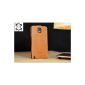 Original Akira Handmade genuine leather Samsung Galaxy Note 3 Cover Handmade Case Cover Case Flip Wallet Pen cowhide Brown (Electronics)