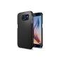 Spigen ® protective sleeve Samsung Galaxy S6 Case THIN FIT [precisely] - Case Samsung Galaxy S6 / SVI, hardcase premium non-slip surface / matt - black [Smooth Black - SGP11308] (Wireless Phone Accessory)
