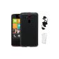 Black Cover ACER Liquid Z4 Duo - Rear semi matt and glossy shell on the sides dedicated to ACER Liquid Z4 Duo + 1 cable micro usb charging + 3 FREE MOVIES protectors to protect the screen of your smartphone!  (Electronic devices)