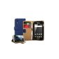 Membrane - Blue Wallet Leather Case Cover Samsung Galaxy Ace (GT-S5830 ..