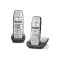 Gigaset E310 Duo cordless phone with 2 handsets (big button phone, backlit display, large print, speakerphone) anthracite (Electronics)