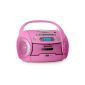 Auna Boom Girl mobile MP3-CD player audio tape recorder (USB-SD slot, FM radio, children Easy) pink (electronics)